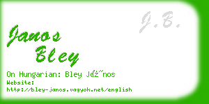 janos bley business card